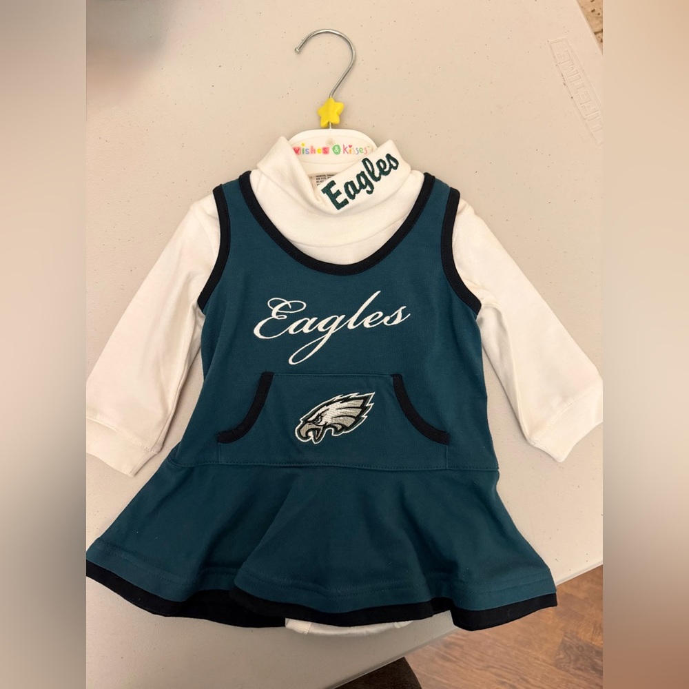 New Officially Licensed NFL Team Apparel Kids Set - Philadelphia Eagles 3/6 mo